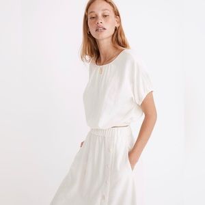Madewell Linen Blend Michele Bubble Top